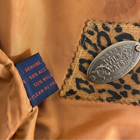 vintage wildcats genuine suede leopard print jacket - Picture 12 of 16